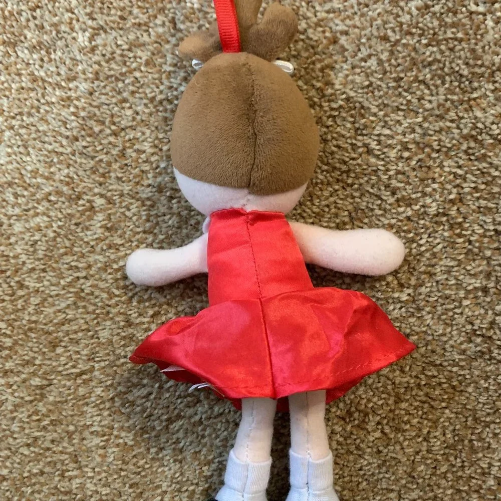 I Love Santa girl doll ornament
